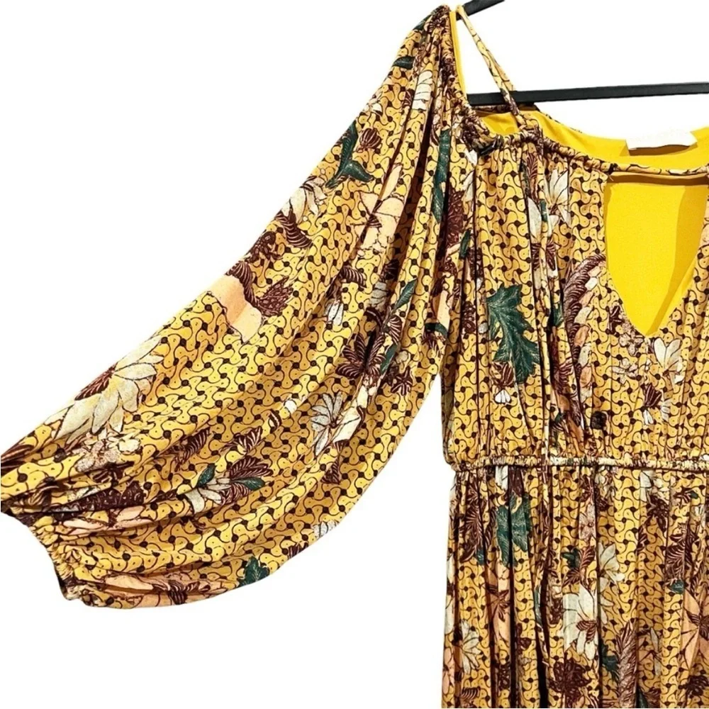 Ulla Johnson Noemi Maxi Dress sz: 0 XS Marigold Yellow Flowy Jersey Knit Floral - Picture 5 of 9
